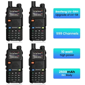 [Christmas Gift] BAOFENG 5RH 10W Walkie Talkie – Long Range Ham Radio (Upgraded UV-5R), NOAA Weather Alert, 999 Channels, Rechargeable Two-Way Radio for Emergency, Camping, Off-Road & Survival (FRS/GMRS Compatible) Audio