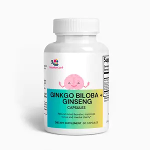 Ginkgo Biloba + Ginseng - Natural Herbal Supplement for Health Benefits and Support