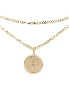 Fabulous Gold-Plated Centenario Pendant with Cuban Chain Options 18 or 24 Inches Available graduation gift