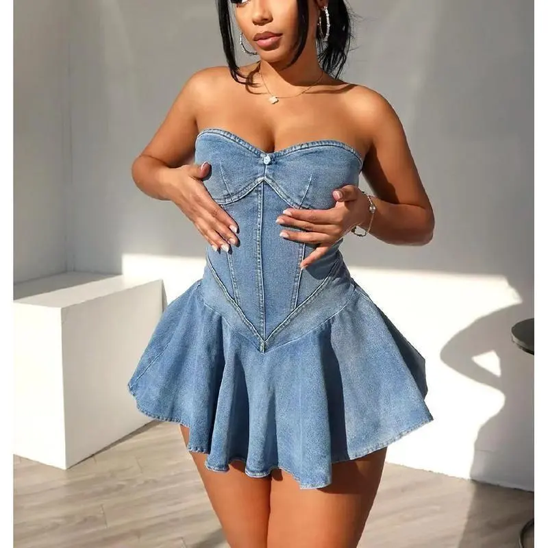 denim corset dress - TikTok Shop