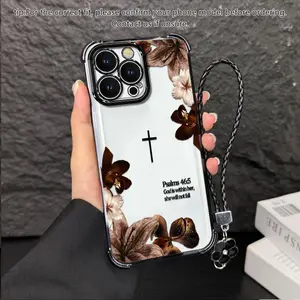 Psalm 46:5 Vintage Dark Floral Art Phone Case,Suitable for [iPhone 16 Pro Max] High-end phone case  Lanyard a beautiful four-leaf clover lanyard is included🍀 952