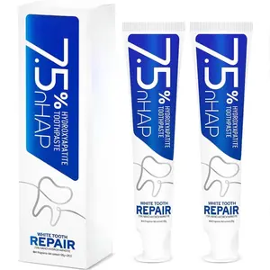 7.5% Nano Hydroxyapatite Toothpaste Fluoride Free – Teeth Whitening, Enamel Repair & Remineralization, Sensitive Teeth Relief, Anti-Plaque Fresh Mint Toothpaste (2 Pack), christmas gifts, gift for her, mint toothpaste, toothpaste for gum