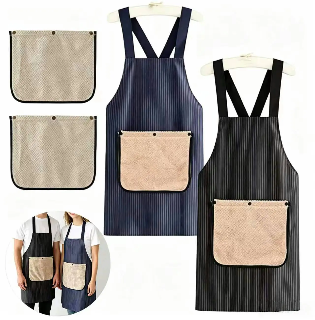 Unisex Psychology & Relationships Humanities & Social Sciences Themed Waterproof Cotton Pocketed Apron - Lightweight, Easy Cleaning, Removable Towel, Adjustable Strap, Hand-Friendly - for Kitchen Cooking, Gardening, Work Apron