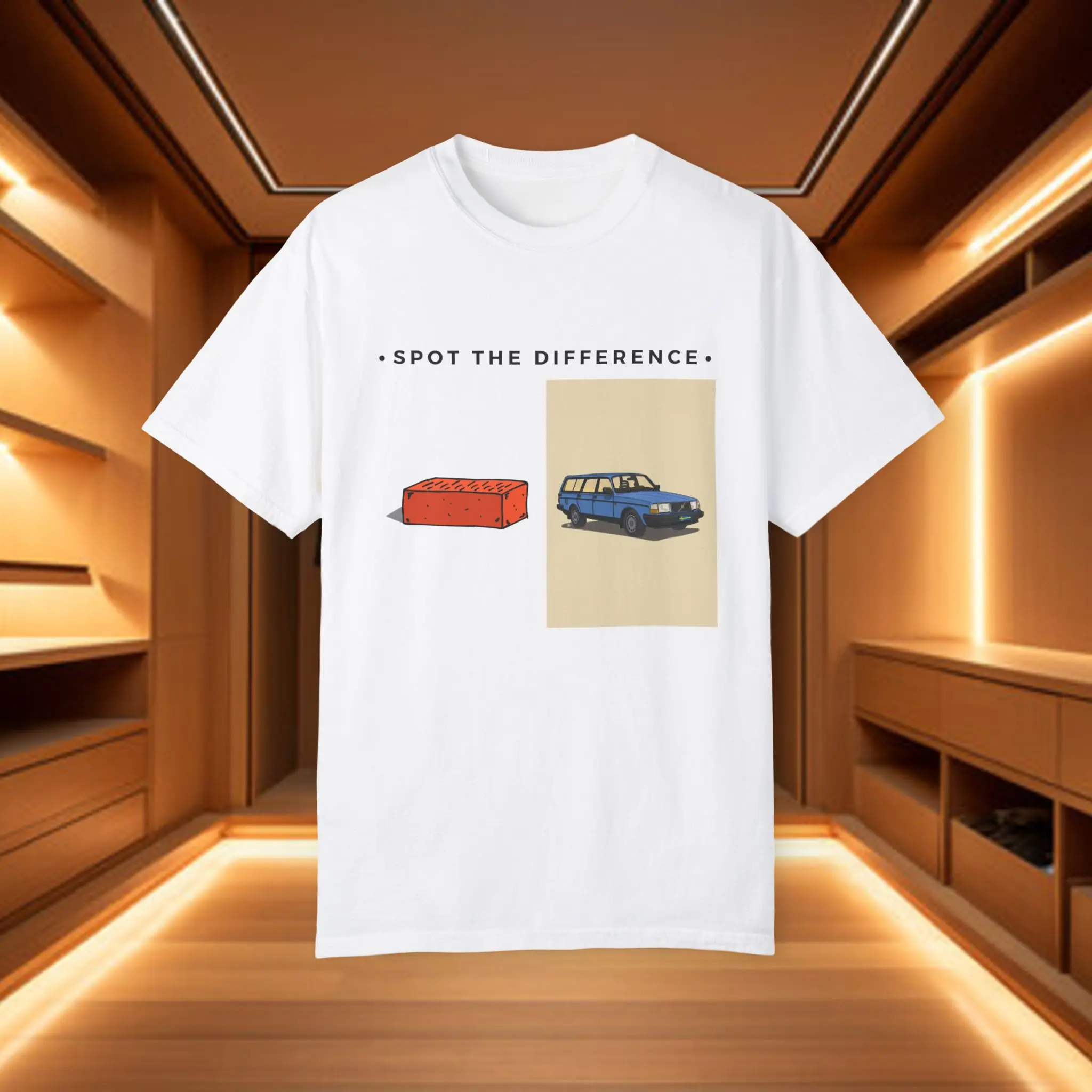 Volvo Wagon 240 Brick Meme, Unisex T-Shirt, Graphic Tee, Unique Gift for Car Lovers, Casual Wear, Quirky Humor Shirt, Birthday Present