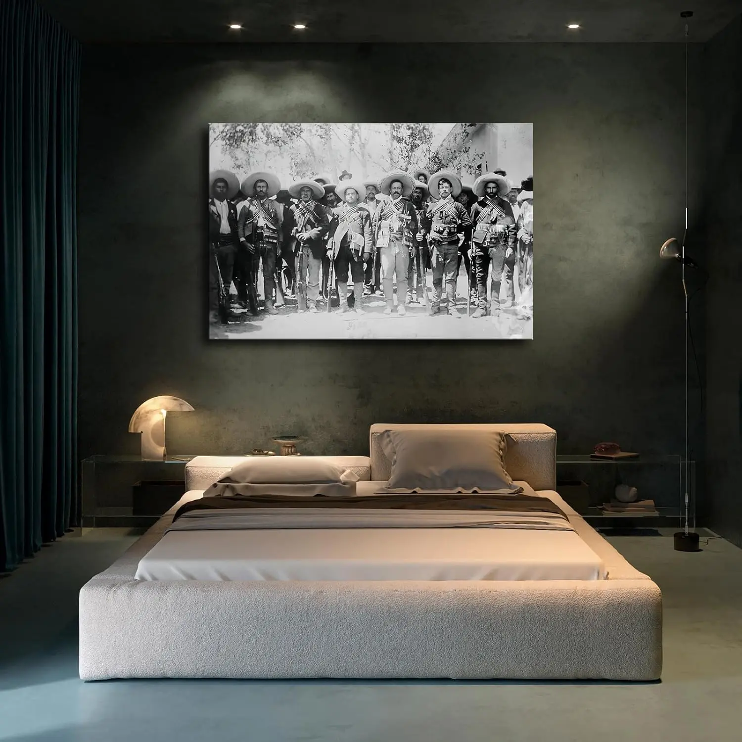 Pancho Villa Mexican Revolutionary General High-Resolution Handmade Photo Poster Canvas Print, 24x36in Framed Wall Decor for Home, Office, Bedroom House Decoration Artwork