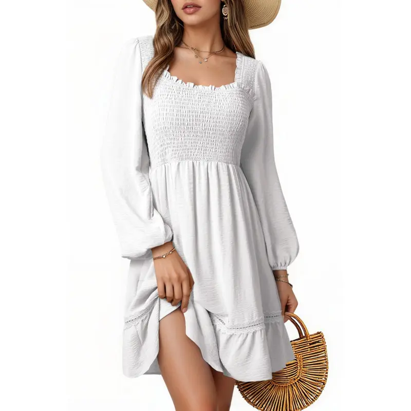 white dress with long sleeves - TikTok Shop white dress with long sleeves - TikTok Shop