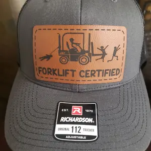 Richardson 112 hat with laser engraved leather patch