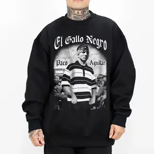 Graphic-Hoodie & T-Shirt – El Gallo Negro Vatos Locos Old Movie, Chicano Clothing Hoodie, Gangster Lowrider Graphic Tee, Oversized Unisex Pullover Sweatshirt, Streetwear Men’s Clothing, Trendy Urban Fashion Gift for Men