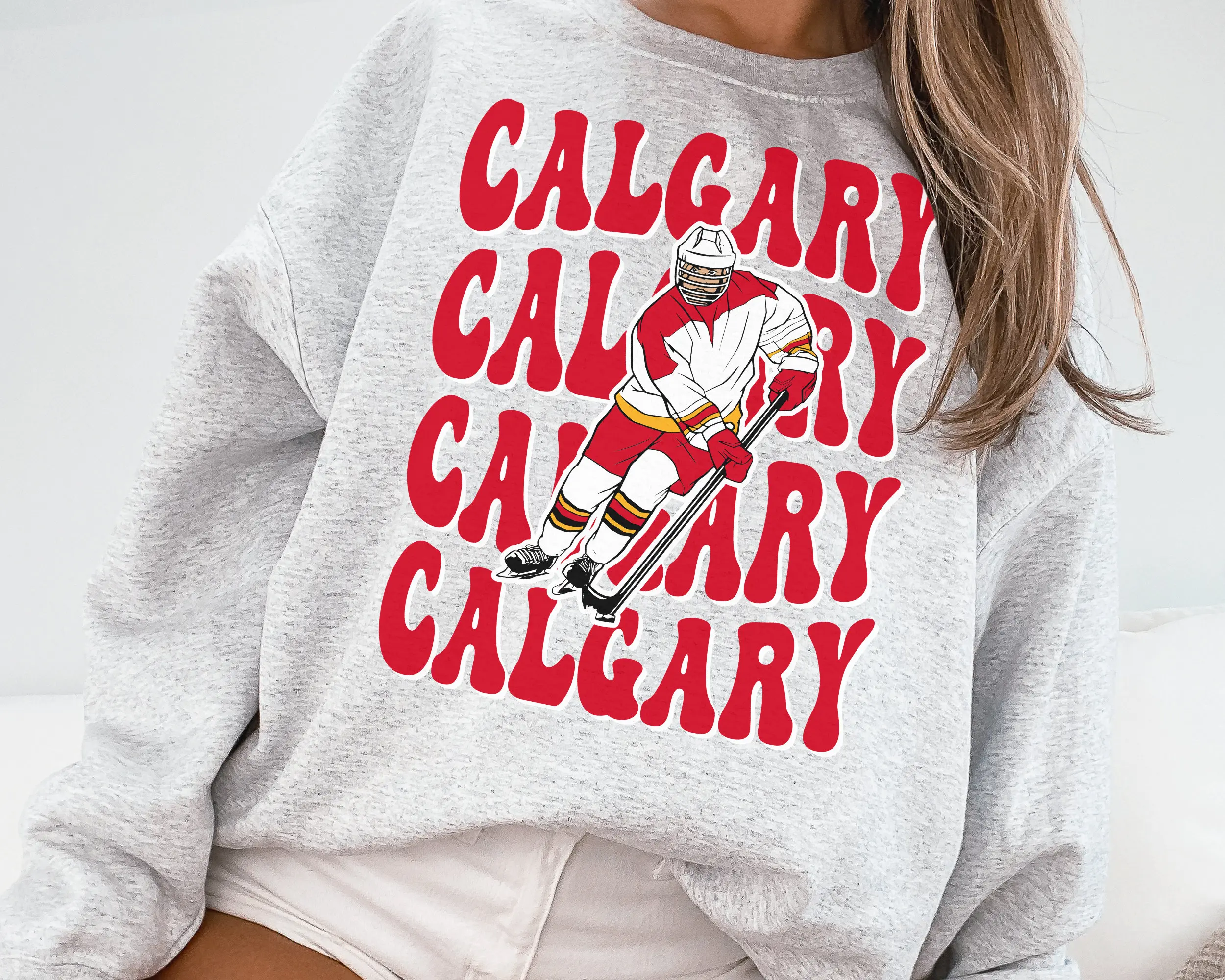 Retro Calgary Flame Sweatshirt T-shirt Flames Sweater Flames Shirt Hockey Fan Shirt Calgary Ice Hockey Calgary 1980