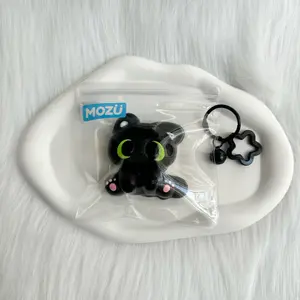 [Classic Squish Texture] taba squishy Black Elf Kitty , Fidgets Toy for Stress Relief & Fun – Perfect for Party, Birthday, Holiday & Christmas Gifts – Silicone Material [94g]