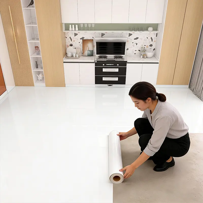 Gloss Removable Vinyl Floor Wrap, Peel and Stick Vinyl Flooring Stickers, for Wedding, Bedroom, Living Room, Bathroom, Kitchen