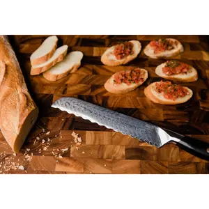 F.N. Sharp Damascus Steel Bread Knife