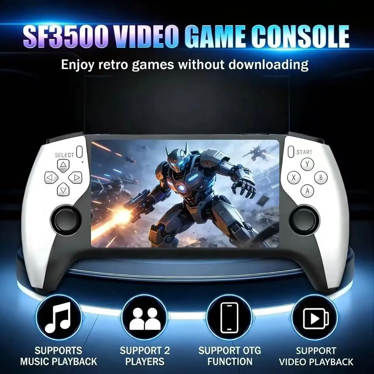 2026 New Sf3500 Upgrade Handheld Game Console Made For Gaming, Gaming Products, Portable, 5-Inch IPS Full HD Screen, Multiple Emulator Modes, 3000mah Long Battery Life, Gaming Consoles