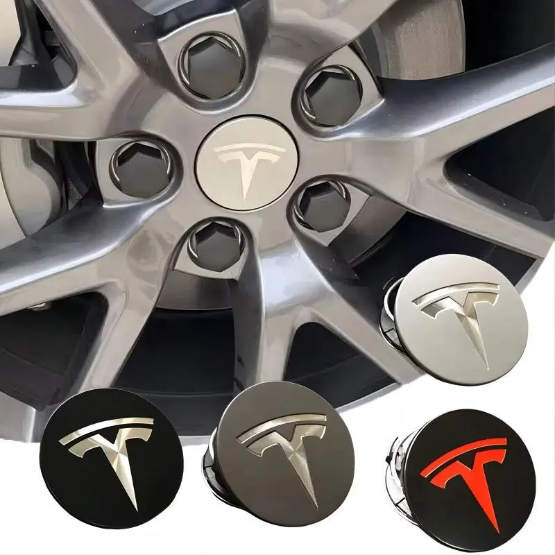 Tesla Model 3/y Wheel HUB Caps Set, Wheel Cover, 56mm Center Cap Compatible with Model Y/x/s, Durable Car Decoration Accessories
