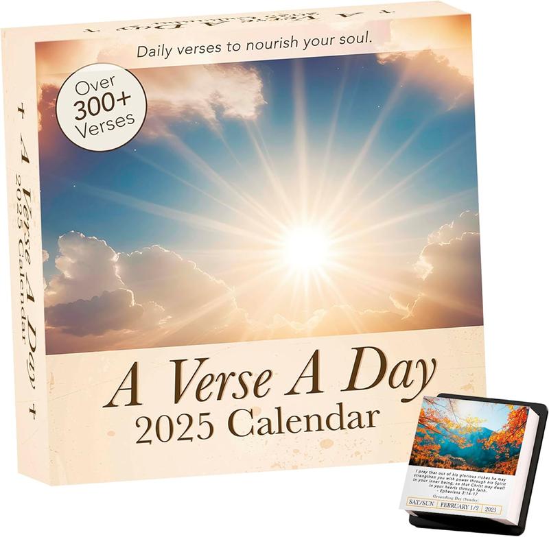 A Bible Verse A Day 2025 Calendar | 300+ Christian Verses from the NIV Bible to Inspire Your Daily Devotional, Positive Motivational Religious Daily Verses for Men & Women