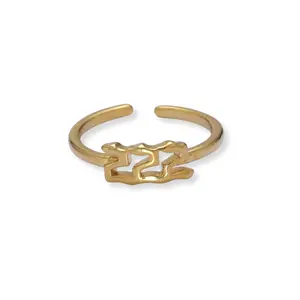 222 Angel Numbers Gold Ring