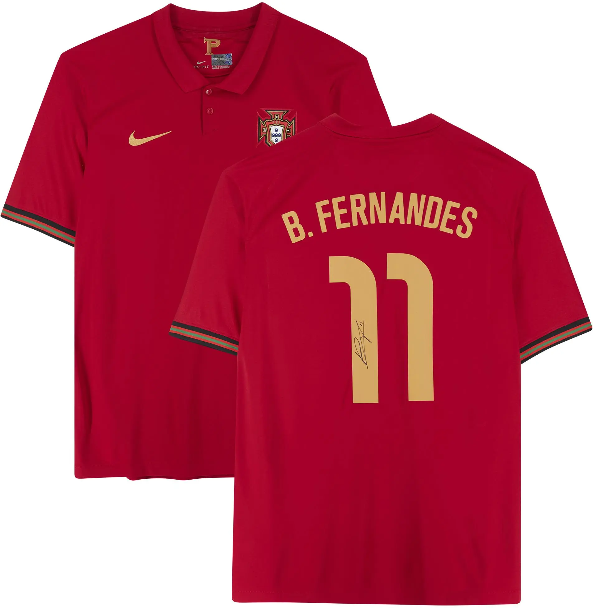 Bruno Fernandes Portugal National Team Autographed 2020-21 Home Jersey - Fanatics Authentic Certified
