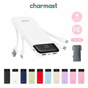 Charmast 10000mAh Portable Charger & Slim Power Bank – Built-in Cables, 6 Outputs & 3 Inputs, 6A Fast Charging Travel Battery Pack for Smartphones, Phones & Tablets #Summervibes
