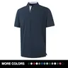 MAELREG Men's Collarless Golf Shirts Dry Fit Moisture Wicking Henley Polo Shirt Short Sleeve Athletic Tennis Casual Top