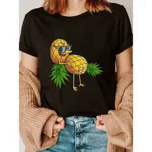 100% Cotton Casual Tshirt Funny Upside Down Pineapple Swinger Gift For Women And Men T-Shirt graphic tees men crop tops summer outfits for men summer tops T-Shirt
