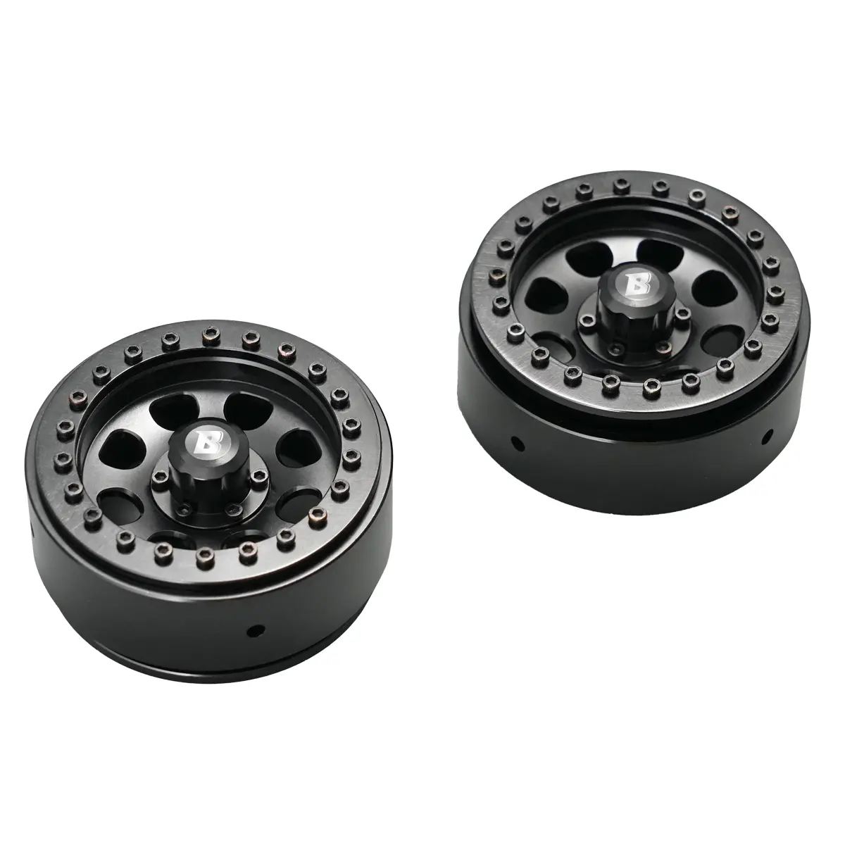 BATRAZZI 1.9 inches Aluminum D-Hole Beadlock Wheels (2pcs) - Durable, All Seasons, No Excessive Wear Electric RC Toy Accessories