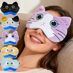2pcs Cat Eye Mask Set, Plush Eye Mask, Gel Ice Pack, Reusable Hot Cold Therapy, Sleep Aid, Travel Yoga Outdoor, Unisex