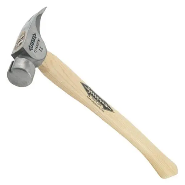 Stiletto TI12SC 12oz Smooth-Curved Hickory Titanium Hammer, Hand Tool for Finish Work with Magnetic Nail Feature, Hand Tools, Curved Grip