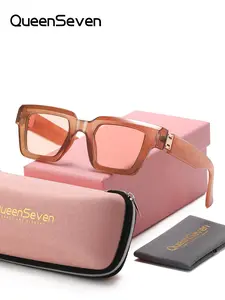 QueenSeven 1 Piece Unisex Full Frame Polarized Sunglasses, Sun Protective Sunglasses, Square Frame Sunglasses UV400 Trendy Frame