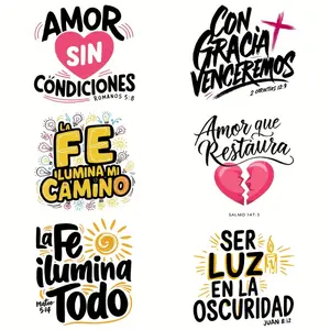 6 Sheets No Quote Design Heat Transfer Vinyl HTV Stickers DIY T Shirt Hat Craft Supplies for Fashion Lovers Wholesale Iron on Transfer Decals