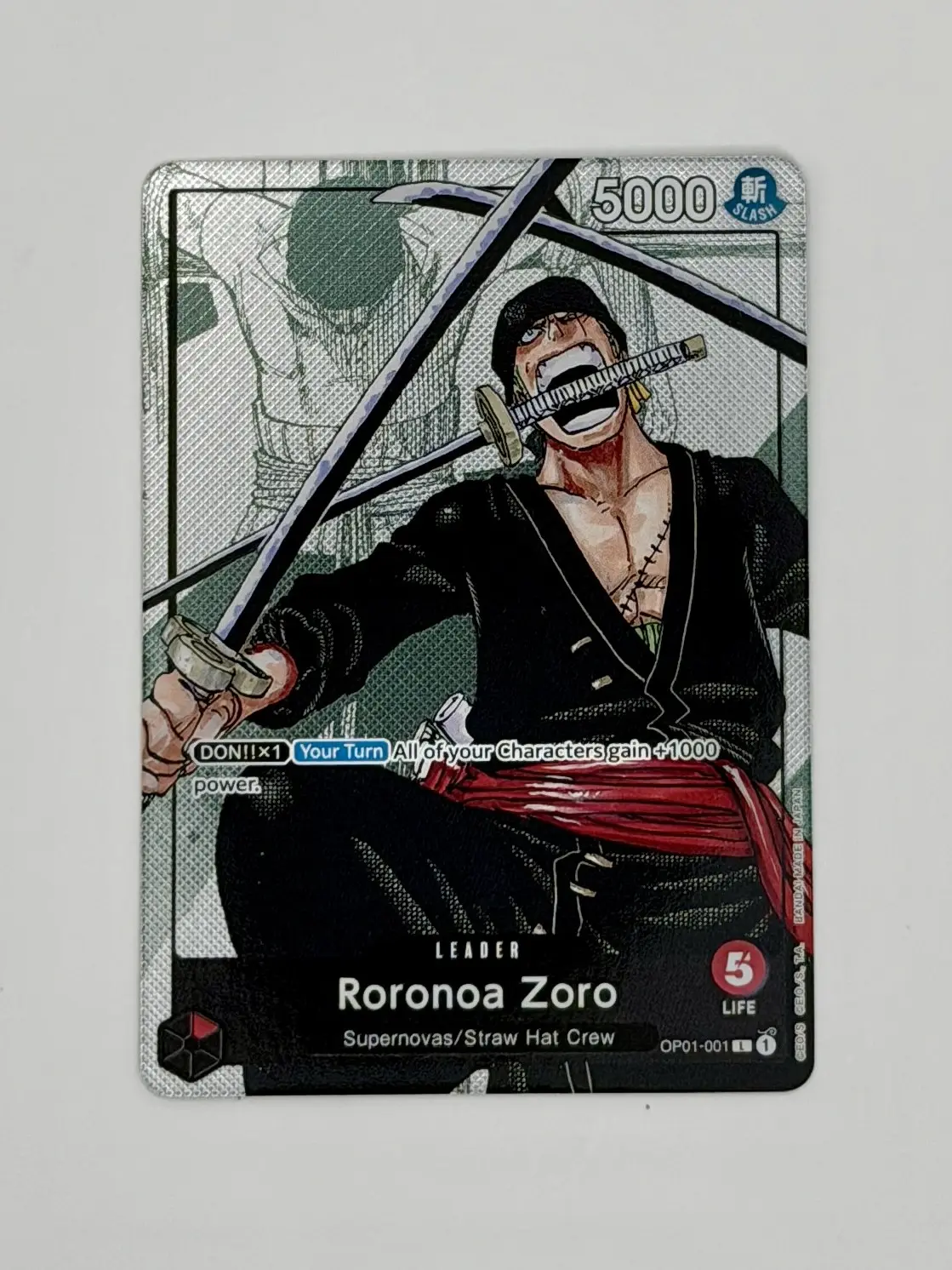 Roronoa Zoro OP01-001 Alternate Art One Piece Promotion Cards
