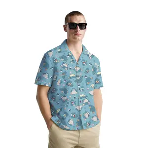 FERITTO  Pokemon Hawaiian Shirt for Men - Breathable & Comfortable, Available in Sizes S to 3XL, Perfect Gift for Summer Vacation Menswear Tropical