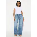 Tall Nova 90's Baby Basic Stretch Wide Leg Jean - Medium Wash
