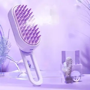 3-in-1 Self-Cleaning Steam Cat Brush Electric Deshedding & Massage Tool for Cats & Dogs Gently Removes Loose Tangled Hair with Warm Steam for Shiny Coat