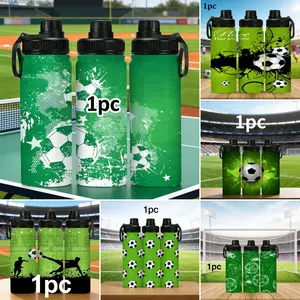 1pc Multi-Color Football Print Stainless Steel Insulated Cup, 20oz Large Capacity, Dual-Layer Vacuum Leakproof, Outdoor & Home Use