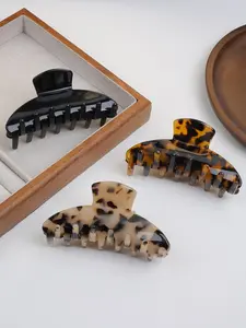 Vintage Leopard Pattern Hair Claws, Fashionable Hair Accessories for Women & Girls, Casual Versatile Hair Accessories for Daily Wear, Hair Clip