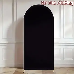 Solid Black Arch Backdrop Cover Indoor Backdrops Wedding Arched Backdrop for Adult Birthday Party DIY Decoration Elastic Double-Sided Spandex Fabric