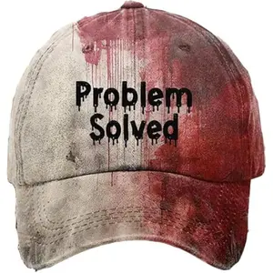 Problem Solved Baseball Cap I'm Fine  Baseball Hats Halloween Horror Hats Funny Cap for Men Women