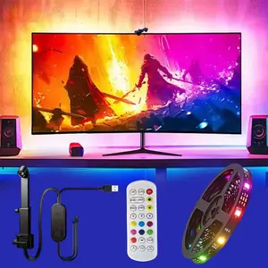 RGB+IC LED TV Backlight with Ar Sensor, USB Powered Dynamic Color Changing Atmosphere Light for Gaming Room Living Room Bedroom