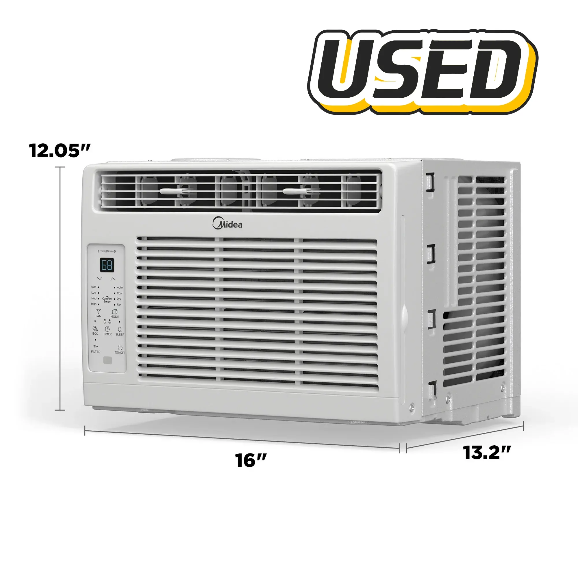 Midea Like New 6000 BTU Window Air Conditioner Unit with Comfort Sense Remote, 3-in-1 Cool Dehumidifier Fan AC for Room up to 250 Sq. Ft., Quiet & Energy Saving Window AC with Washable Filter, 24H Timer, Easy Install - White