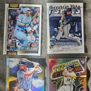 Topps 2026 series 1. Featuring  4 JAC CAGLIANONE series 1 cards, 1 2025 Greatest Hits, 1 Titans of the Game, 1  Stars of MLB, and 1 base