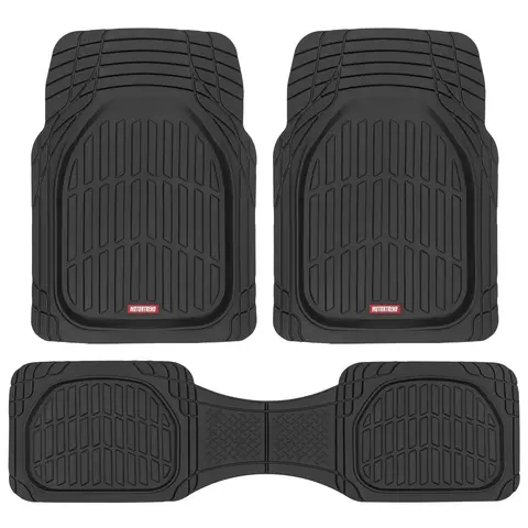 Motor Trend FlexTough Floor Mats for Cars, Deep Dish All-Weather Car Mats, Waterproof Trim-To Fit Automotive Floor Mats for Cars Trucks SUV, Universal Floor Liner Car Accessories