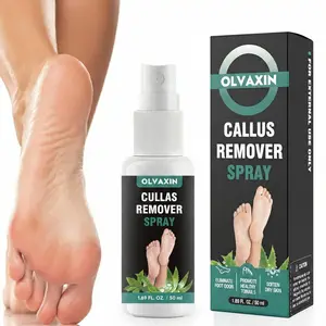 Olvaxin Callus Remover Spray, Foot Exfoliating Spray for Dry & Cracked Heels, Helps Remove Dead Skin, Leaves Feet Smooth & Soft, Cruelty-Free, 1.69 fl oz (50 ml)
