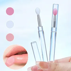 Silicone Lip Makeup Brush with Dust Cover, Portable Lipstick Applicator Multi-Functional for Lip Balm, Lip Gloss, Eye Shadow