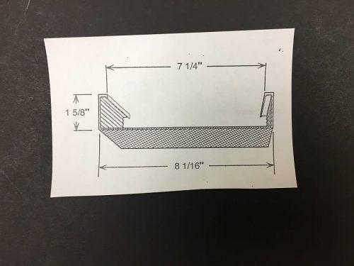 F-2373-2ft: 2 Lite Wrap Around Replacement Light Cover 23 13/16" (L) x 8 1/16" (between the hooks =7 1/4″) x 1 5/8"  (Depth)