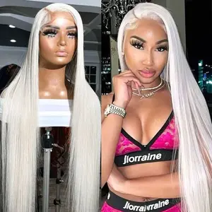Synthetic Lace Front Wig 613 Blonde Long Straight Wig Pre Plucked Natural Hairline Heat Resistant Fiber Straight Lace Front Wigs for Women Daily Party Cosplay
