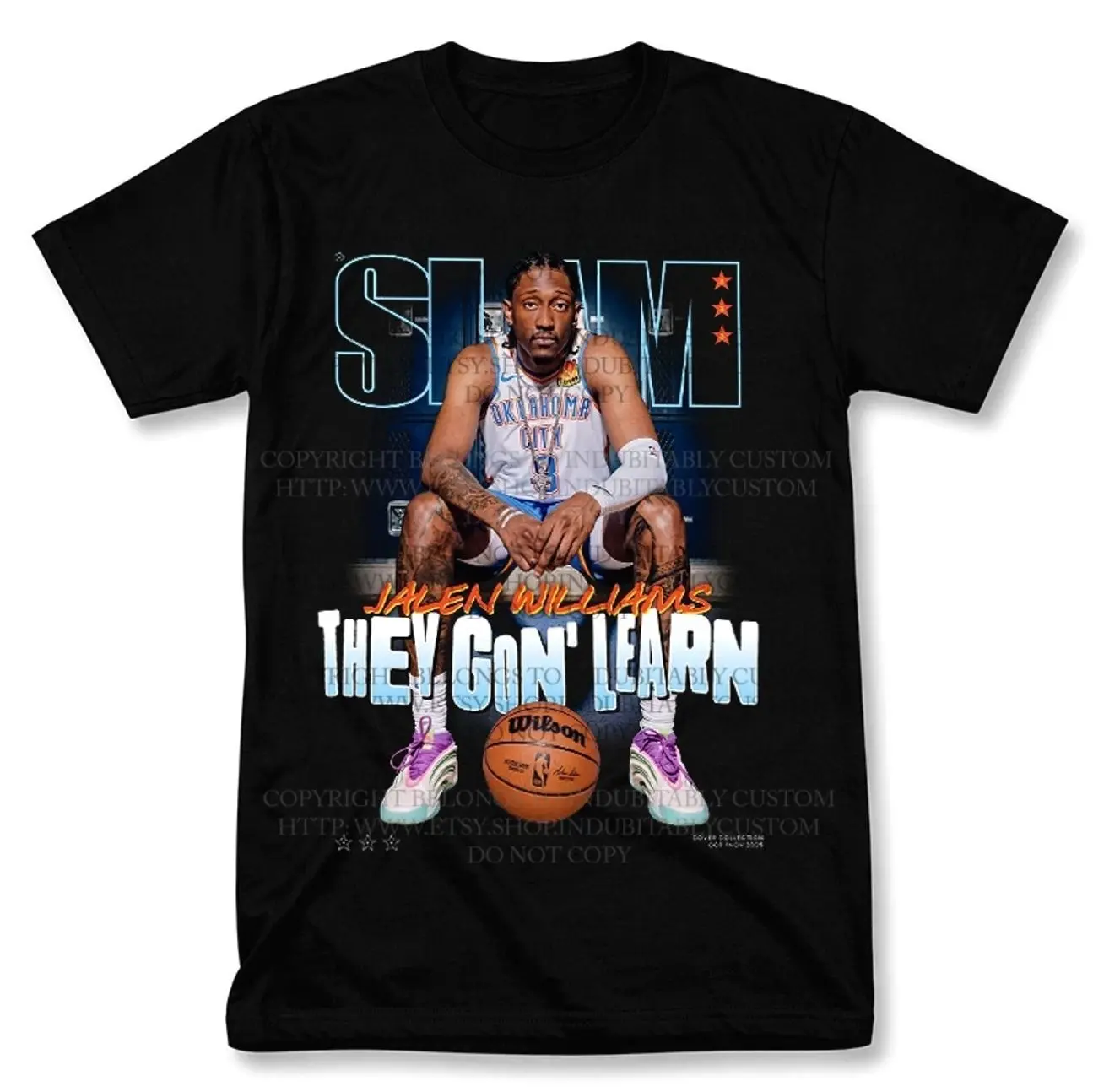Slam Jalen Williams Vintage Basketball Graphic T Shirt 8