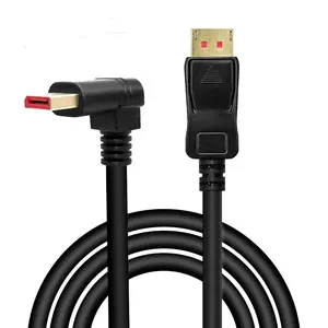 Right Angle Displayport 1.4 Cable, Male to Male Corner DP 1.4 Cable Support 8K/60Hz, 4K@144Hz for DP Interface. 6FT/1.8M
