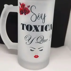 Drinkware Soy Toxica 16oz Frosted Finish Glass