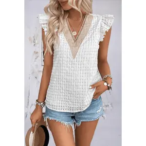 V-Neck Butterfly Sleeve Blouse