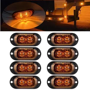 8PCS LED Marker White LED Boat Trailer Lights 2LED Clearance Lights Assembly LED Light Truck 24v 12v Tail Lights